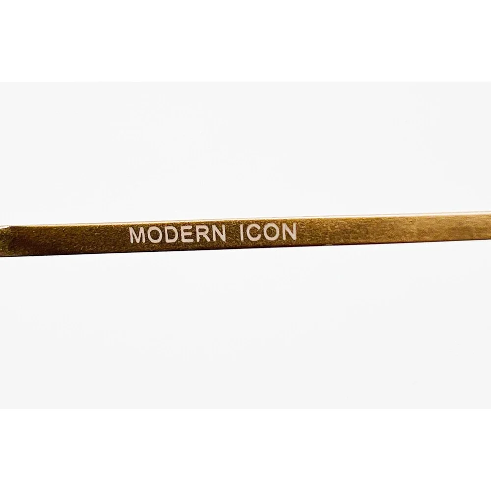 Modern Icon Eyeglass Frames Unisex Gold Oval Metal Full Rim 51-19-135